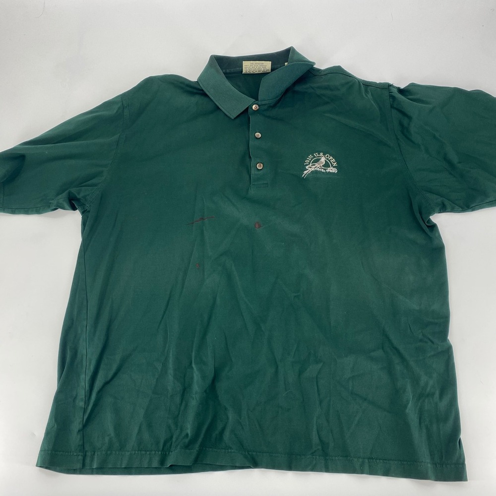 Slazenger Mens Golf Polo Shirt Green US Open Tournament XL Short Sleeve Casual